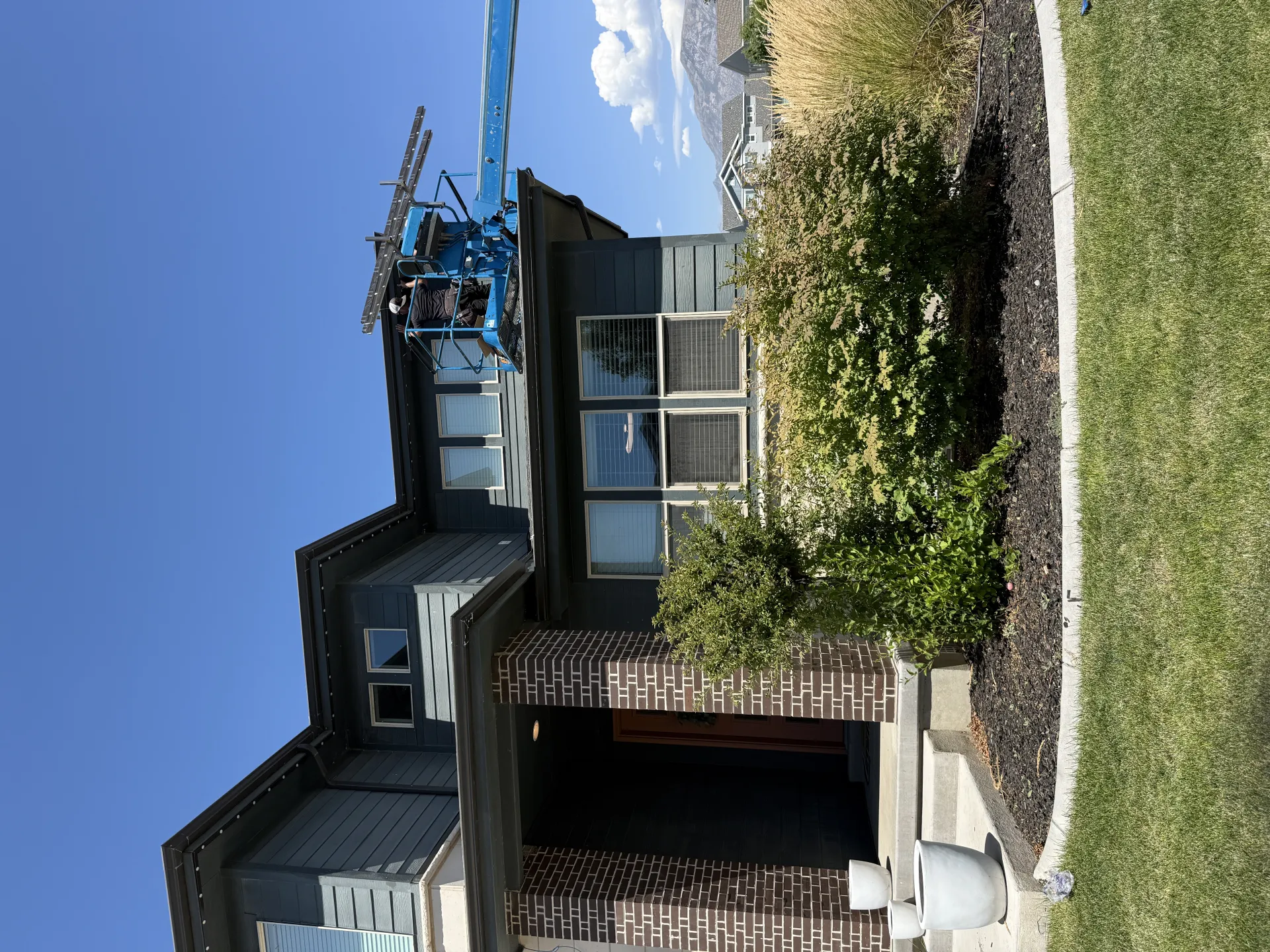 LED accent light track installed along home exterior